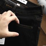 Quần Jean Nam LCST Màu Full Đen Muối Tiêu Chỉ Vàng CX024 Form SlimFit Mềm Mịn Co Giãn Hàng Xuất Xịn Có Big Size