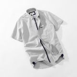 Áo sơ mi nam ngắn tay CÓ TÚI LCST COTTON CỔ CÀI KHUY công nghệ kháng khuẩn thời trang văn phòng lịch lãm có big size