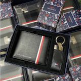 Set Ví (Bóp) Da Tommy Hilifiger + Móc khóa Da dây trơn Hàng FullBox Túi Giấy Quà Tặng Cực Sang
