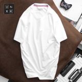 Áo Thun Nam Cổ Tròn, Áo Phông Màu Trắng LACOSTE FRANCE LIMITED Xuất Xịn Logo màu có big size