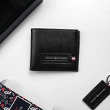 Set Ví (Bóp) Da Tommy Hilifiger + Móc khóa Da dây trơn Hàng FullBox Túi Giấy Quà Tặng Cực Sang