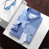 Áo Sơ Mi Đũi Nam Tay Dài Không Túi LCST Cá Sấu PHỐI VIỀN SlimFit Vải Linen Nhẹ Cao Cấp Full Tem Tag Code Cực Xịn