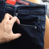 Quần Jean Nam LCST MÀU NAVY ĐẬM Lót Viền Ống Form SlimFit Mềm Mịn Co Giãn Hàng Xuất Xịn Có Big Size 360