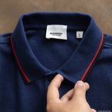 Áo Thun Nam Polo BURBERRY VIỀN ĐỎ PHỐI CÔ LONDON ENGLAND 3 MÀU Vải Lục Giác Cao Cấp Sang Trọng Có Big Size
