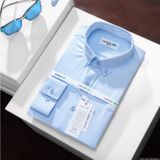 Áo sơ mi tay dài Không Túi Cổ Khuy LCST LOGO THÊU VẢI COTTON LỤA HIẾM 6 MÀU siêu sang hàng xuất xịn