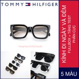 Mắt Kính Mát Nam Nữ Đi Ngày Và Đêm Tommy Hilifiger Vuông Phân Cực xịn hãng chống UV 400 FullBox + Tặng Test Phân Cực