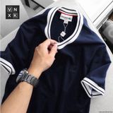 Áo Thun Nam Cổ Tròn, Áo Phông Màu Trắng Đen Viền LCST FRANCE LIMITED Xuất Xịn Logo Cao Su Ép 4 Màu Hàng Cao Cấp