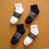 1 Đôi Vớ Dài Qua Mắt Cá Cao Cấp Xịn Chất Dày Êm Trơn Logo Viền Chỉ Chữ Basic Tommy Hilifiger