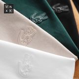 Áo Thun Phông Nam Cổ Tròn Logo Cùng Màu LCST VIỀN CỔ XANH FRANCE LIMITED Hàng Xuất Xịn có big size