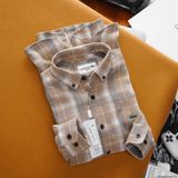 Áo Sơ Mi Caro Nam Tay Dài Flannel LCST CÁ XANH Vải Dạ Nhẹ Mềm Mại Form SlimFit Hàng Xịn Chuẩn Hãng Có Big size