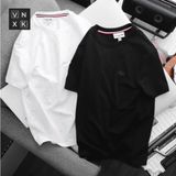 Áo Thun Nam Cổ Tròn, Áo Phông Màu Trắng LACOSTE FRANCE LIMITED Xuất Xịn Logo màu có big size