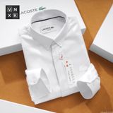 Áo sơ mi tay dài Không Túi GIẤU NÚT LCST LOGO THÊU VẢI COTTON LỤA HIẾM 6 MÀU siêu sang Hàng xịn Cao Cấp