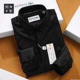 Áo sơ mi tay dài Không Túi GIẤU NÚT LCST LOGO THÊU VẢI COTTON LỤA HIẾM 6 MÀU siêu sang Hàng xịn Cao Cấp