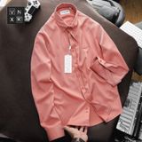 Áo sơ mi tay dài Không Túi GIẤU NÚT LCST LOGO THÊU VẢI COTTON LỤA HIẾM 6 MÀU siêu sang Hàng xịn Cao Cấp