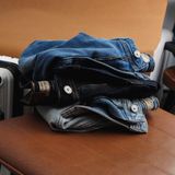 Quần Short Jean Nam XANH ĐEN NAVY BURBERRY xịn logo TAG DA Thật, Khuy Nút Titan Hàng Xuất Xịn Cao Cấp Có Big Size