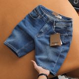 Quần Short Jean Nam XANH DENIM BURBERRY xịn logo TAG DA Thật, Khuy Nút Titan Hàng Xuất Xịn Cao Cấp Có Big Size