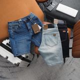 Quần Short Jean Nam XANH ĐEN NAVY BURBERRY xịn logo TAG DA Thật, Khuy Nút Titan Hàng Xuất Xịn Cao Cấp Có Big Size