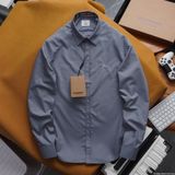 Áo sơ mi tay dài Không Túi Trẻ Trung BURBERRY 3 MÀU siêu sang Khuy Nút khắc Full Pack