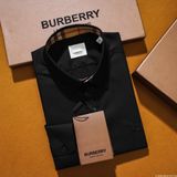Áo sơ mi tay dài Không Túi Trẻ Trung BURBERRY 3 MÀU siêu sang Khuy Nút khắc Full Pack