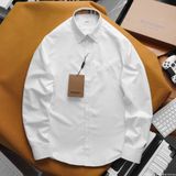 Áo sơ mi tay dài Không Túi Trẻ Trung BURBERRY 3 MÀU siêu sang Khuy Nút khắc Full Pack