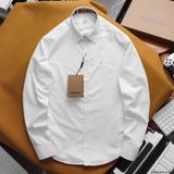 Áo sơ mi tay dài Không Túi Trẻ Trung BURBERRY 3 MÀU siêu sang Khuy Nút khắc Full Pack