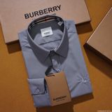 Áo sơ mi tay dài Không Túi Trẻ Trung BURBERRY 3 MÀU siêu sang Khuy Nút khắc Full Pack
