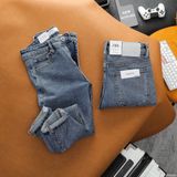 Quần Jean Nam ZARA XANH BASIC CXJZR003 Lót Viền Ống Form SlimFit Mềm Mịn Co Giãn Hàng Xịn Chính Hãng CÓ BIG SIZE
