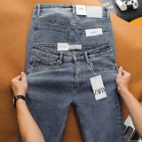 Quần Jean Nam ZARA XANH BASIC CXJZR003 Lót Viền Ống Form SlimFit Mềm Mịn Co Giãn Hàng Xịn Chính Hãng CÓ BIG SIZE