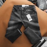 Quần Jean Nam Cao Cấp ZARA XÁM ZR015 Lót Viền Ống Form SlimFit Mềm Mịn Co Giãn Hàng Xịn Chính Hãng CÓ BIG SIZE