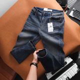 Quần Jean Nam LCST LC048 Màu Xanh Denim Đậm Cúc Đồng Logo 2 mặt Form SlimFit Mềm Mịn Co Giãn Hàng Xuất Xịn Có Big Size
