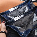 Quần Jean Nam LCST LC048 Màu Xanh Denim Đậm Cúc Đồng Logo 2 mặt Form SlimFit Mềm Mịn Co Giãn Hàng Xuất Xịn Có Big Size
