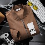 Áo Khoác BOMBER Nam ZARA Chất Vải Da Lộn 2 Lớp Xịn Mịn Chuẩn Form Nhẹ Ấm thu đông Hàng Xịn Cao Cấp Có Big Size