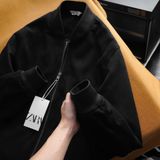 Áo Khoác BOMBER Nam ZARA Chất Vải Da Lộn 2 Lớp Xịn Mịn Chuẩn Form Nhẹ Ấm thu đông Hàng Xịn Cao Cấp Có Big Size