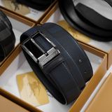 Thắt lưng Nam Burberry Da Bò Thật Mặt Titanium, Nịt nam Sang Trọng - Dây lưng khóa ghim Cao Cấp FullBox
