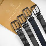 Thắt lưng Nam Burberry Da Bò Thật Mặt Titanium, Nịt nam Sang Trọng - Dây lưng khóa ghim Cao Cấp FullBox
