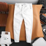 Quần Jean Nam LCST MÀU TRẮNG LC034 Lót Viền Ống Form SlimFit Mềm Mịn Co Giãn Hàng Xuất Xịn Có Big Size
