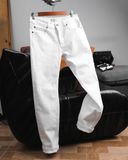 Quần Jean Nam LCST MÀU TRẮNG LC034 Lót Viền Ống Form SlimFit Mềm Mịn Co Giãn Hàng Xuất Xịn Có Big Size