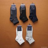 1 Đôi Vớ Dài Qua Mắt Cá Cổ Trung Cao Cấp Xịn Chất Dày Êm Trơn Logo Viền Chỉ Chữ Basic Tommy Hilifiger