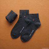 1 Đôi Vớ Dài Qua Mắt Cá Cổ Trung Cao Cấp Xịn Chất Dày Êm Trơn Logo Viền Chỉ Chữ Basic Tommy Hilifiger