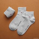1 Đôi Vớ Dài Qua Mắt Cá Cổ Trung Cao Cấp Xịn Chất Dày Êm Trơn Logo Viền Chỉ Chữ Basic Tommy Hilifiger