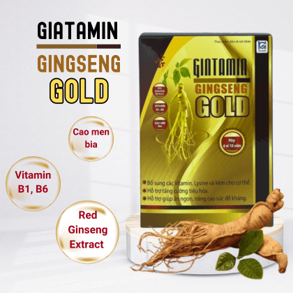 Viên uống tăng sức khoẻ, chống suy nhược Gintamin Gold (Hộp 6 vỉ x 10 viên)