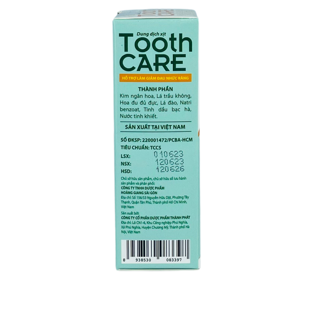 Xịt giảm đau răng, viêm nướu TOOTH CARE - HGSG Pharma (Chai 20ml)