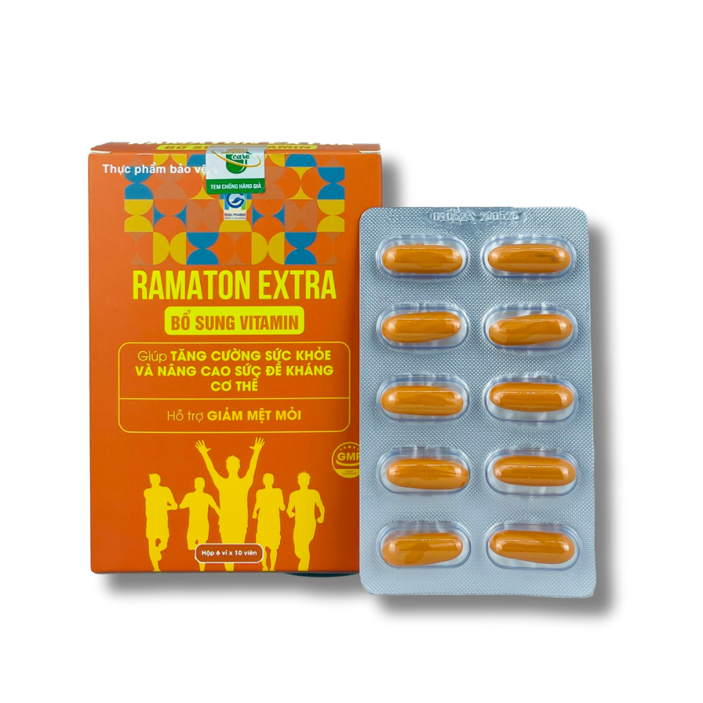 Viên uống tăng cường sức khoẻ Ramaton Extra - HGSG Pharma (Hộp 6 vỉ x 10 viên)