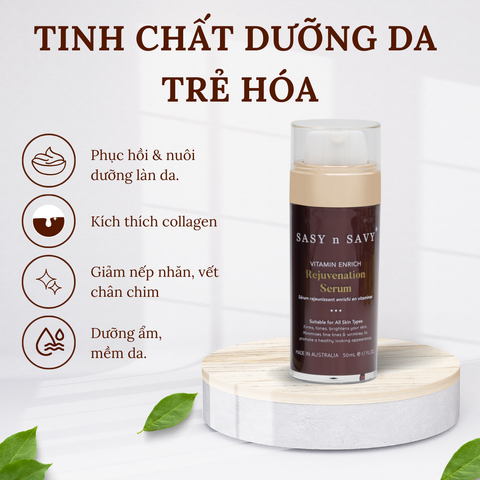 Tinh Chất Dưỡng Da Trẻ Hóa Thuần Chay Hữu Cơ Sasy n Savy Vitamin Enrich Rejuvenation Serum 50ml