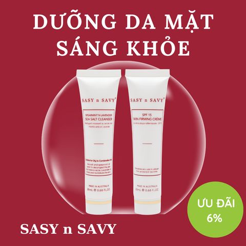 Combo Dưỡng Da Mặt Sáng Khỏe Thuần Chay Hữu Cơ Sasy n Savy