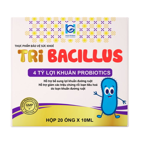 Men vi sinh tiêu hoá HGSG Pharma - Tri Bacillus (Hộp 20 ống x10ml)