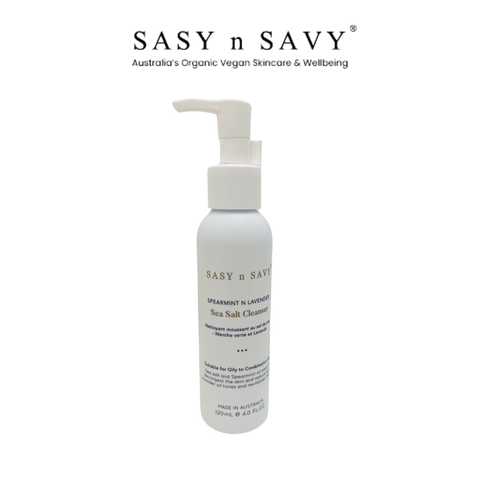 Sữa Rửa Mặt Tạo Bọt Sạch Sâu Da Thuần Chay Hữu Cơ  Sasy n Savy Spearmint N Lavender Sea Salt Cleanser