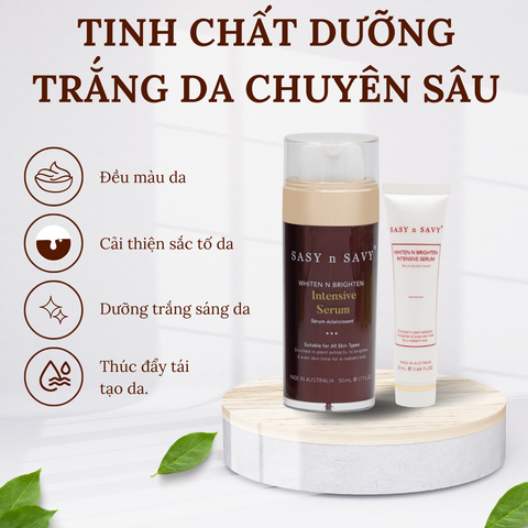 Tinh Chất Dưỡng Trắng Da Chuyên Sâu Thuần Chay Hữu Cơ Sasy n Savy Whiten n Brighten Intensive Serum