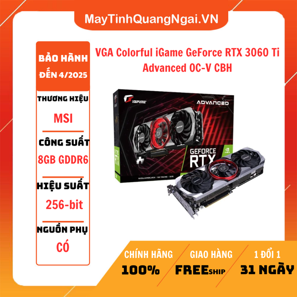 VGA Colorful iGame GeForce RTX 3060 Ti Advanced OC-V CBH 4/2025