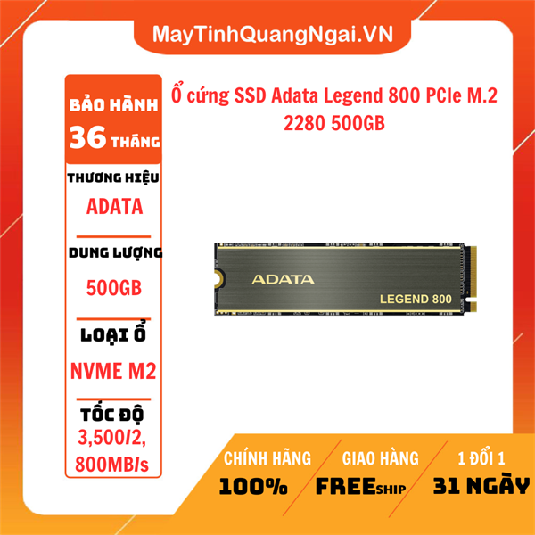 Ổ cứng SSD Adata Legend 800 PCIe M.2 2280 500GB